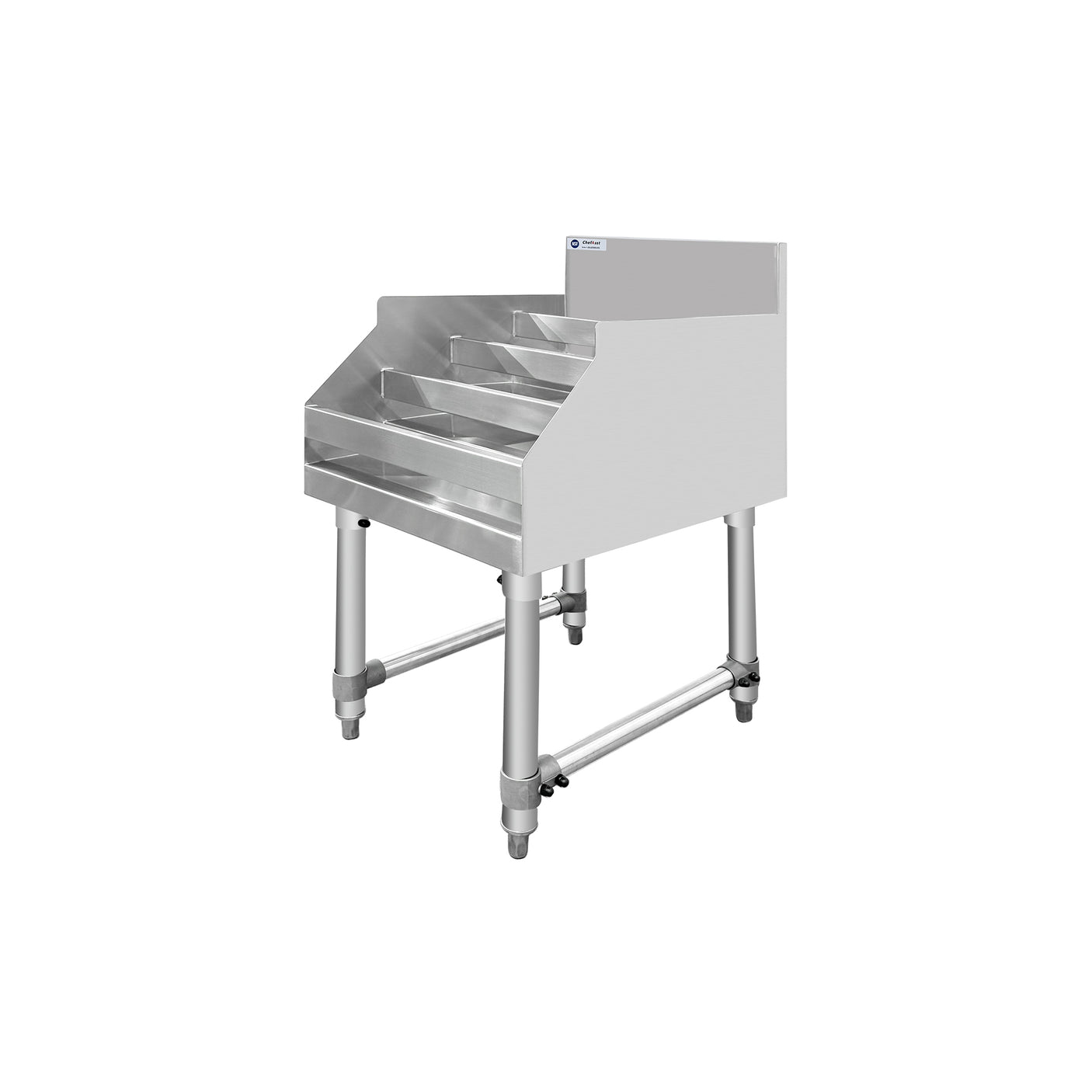 ChefAsst 18" Wide CA-LD1823-316 5-Tier Stainless Steel Commercial Liquor Shelf Display Rack