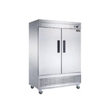 Dukers D55F 55 1/8" Two Section Reach-In Freezer with Solid Full Doors, Bottom Mount, Stainless Steel, 41.6 Cu.Ft.