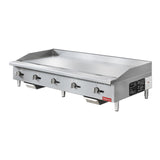 Flamaster FLM-G60-M 60" Countertop Griddle with Manual Control, NG/LPG, 150,000 BTU, 5 Burners
