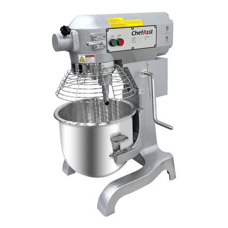 ChefAsst CA-MX20B 20 Qt. 3-Speed Planetary Stand Mixer with Guard & Standard Accessories