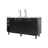 Polarman PLM-BCBD4-2 73 1/16" Dual Double-Tap Kegerator Beer Dispenser with 3 Solid Doors, 20.8 cu. ft.