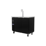 Polarman PLM-BCBD2-1 49 1/8" Double Tap Kegerator Beer Dispenser with 2 Solid Doors, 12.5 cu. ft.
