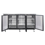 Polarman PLM-BC4-24 73" Black Solid Door Back Bar Refrigerator with LED Lighting