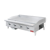Flamaster FLM-G48-M 48" Countertop Griddle with Manual Control, NG/LPG, 120,000 BTU, 4 Burners