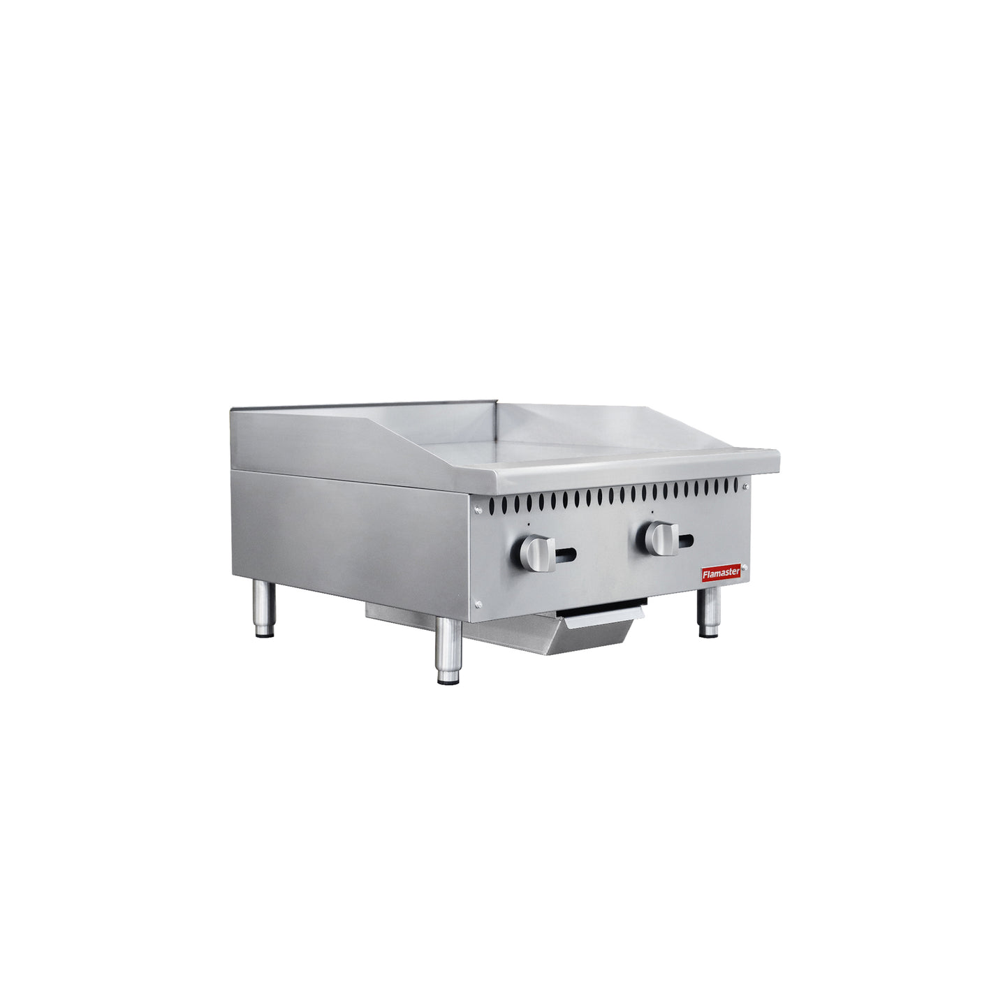 Flamaster FLM-G24-M 24" Countertop Griddle with Manual Control, NG/LPG, 60,000 BTU, 2 Burners