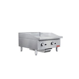Flamaster FLM-G24-M 24" Countertop Griddle with Manual Control, NG/LPG, 60,000 BTU, 2 Burners