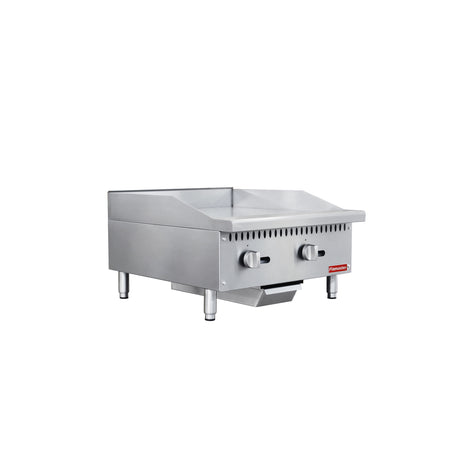 Flamaster FLM-G24-M 24" Countertop Griddle with Manual Control, NG/LPG, 60,000 BTU, 2 Burners