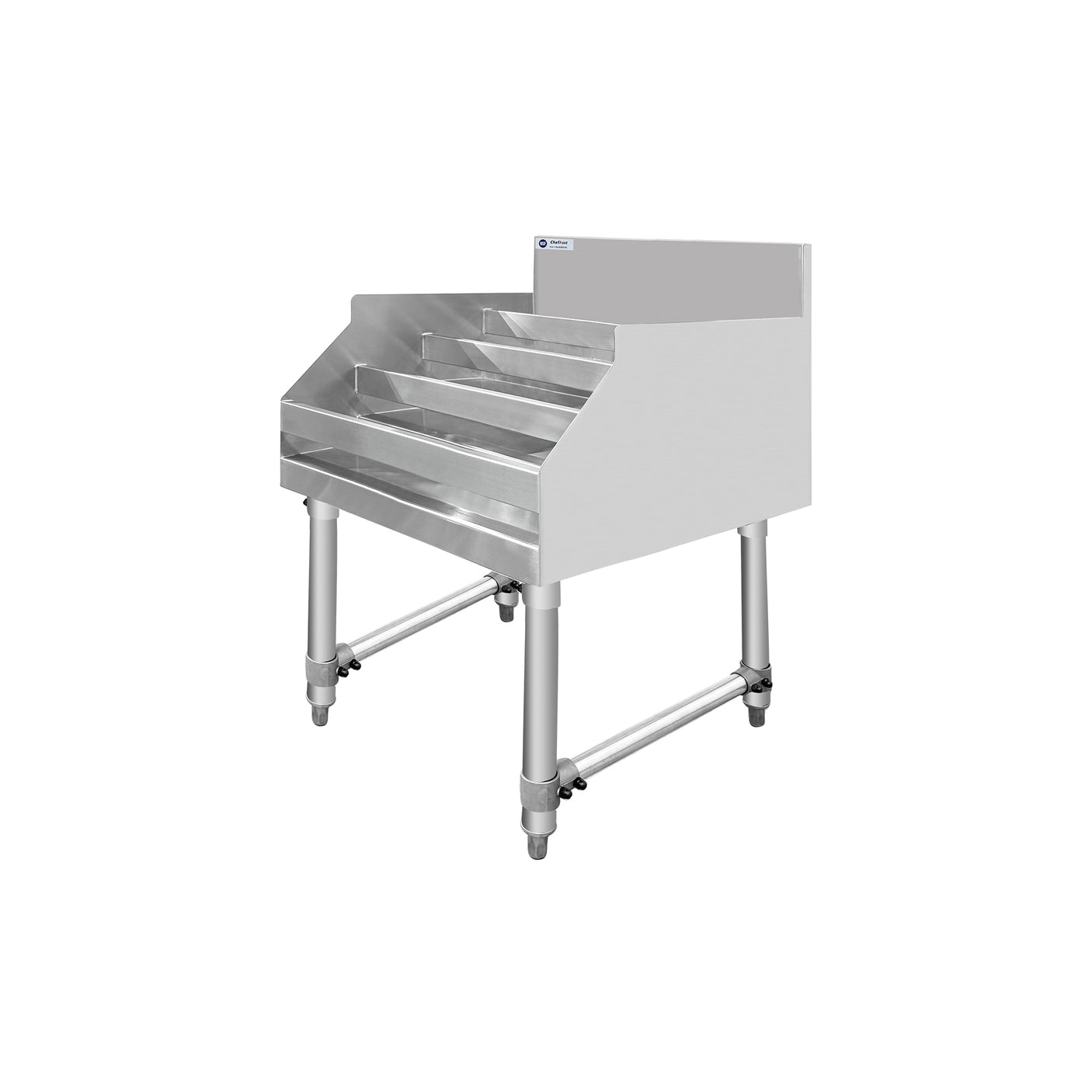 ChefAsst 24" Wide CA-LD2423-316 5-Tier Stainless Steel Commercial Liquor Shelf Display Rack