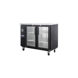Polarman PLM-BC2-24G 49" Black Glass Door Back Bar Refrigerator with LED Lighting
