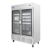 Polarman PLM-54FGS 53 15/16" Reach-In Freezer with Double Glass Doors with LED Lighting, Bottom Mount, Stainless Steel, 49 cu. ft.