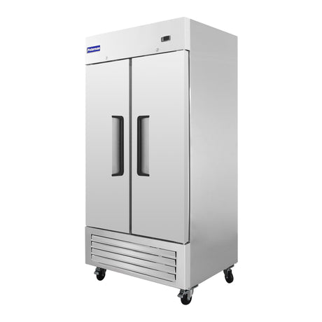 Polarman PLM-35RS 39 1/2" Reach-In Refrigerator with Double Solid Doors, Bottom Mount, Stainless Steel, 35 cu. ft.