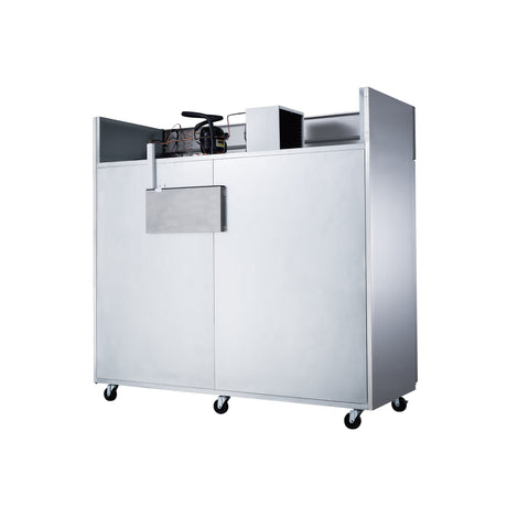 Dukers D83AF 82 5/8" Three Section Reach-In Freezer with Solid Full Doors, Top Mount, Stainless Steel, 66.2 Cu.Ft.