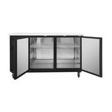 Polarman PLM-BC-3 69" Black Solid Door Back Bar Refrigerator with LED Lighting