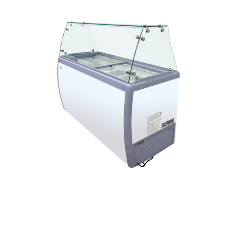 Polarman PLM-S460FGS 60" Ice Cream Dipping Cabinet with Flat Sneeze Guard