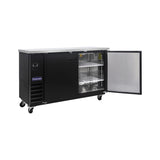 Polarman PLM-BC3-24 61" Black Solid Door Back Bar Refrigerator with LED Lighting