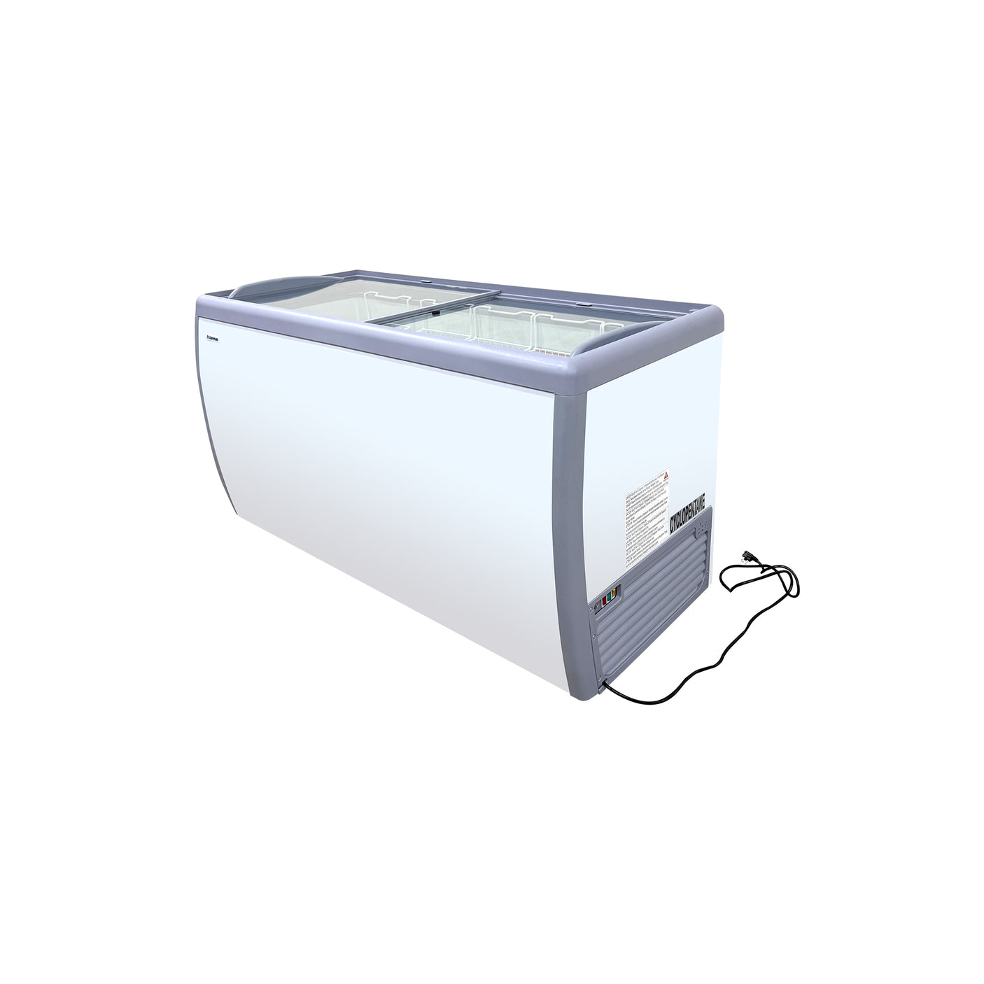 Polarman PLM-S460F 60" Mobile Ice Cream Display Freezer, Flat Sliding Lid with 5 Baskets, 13.1 cu. ft.