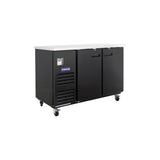 Polarman PLM-BC-2 58 3/4" Black Solid Door Back Bar Refrigerator with LED Lighting