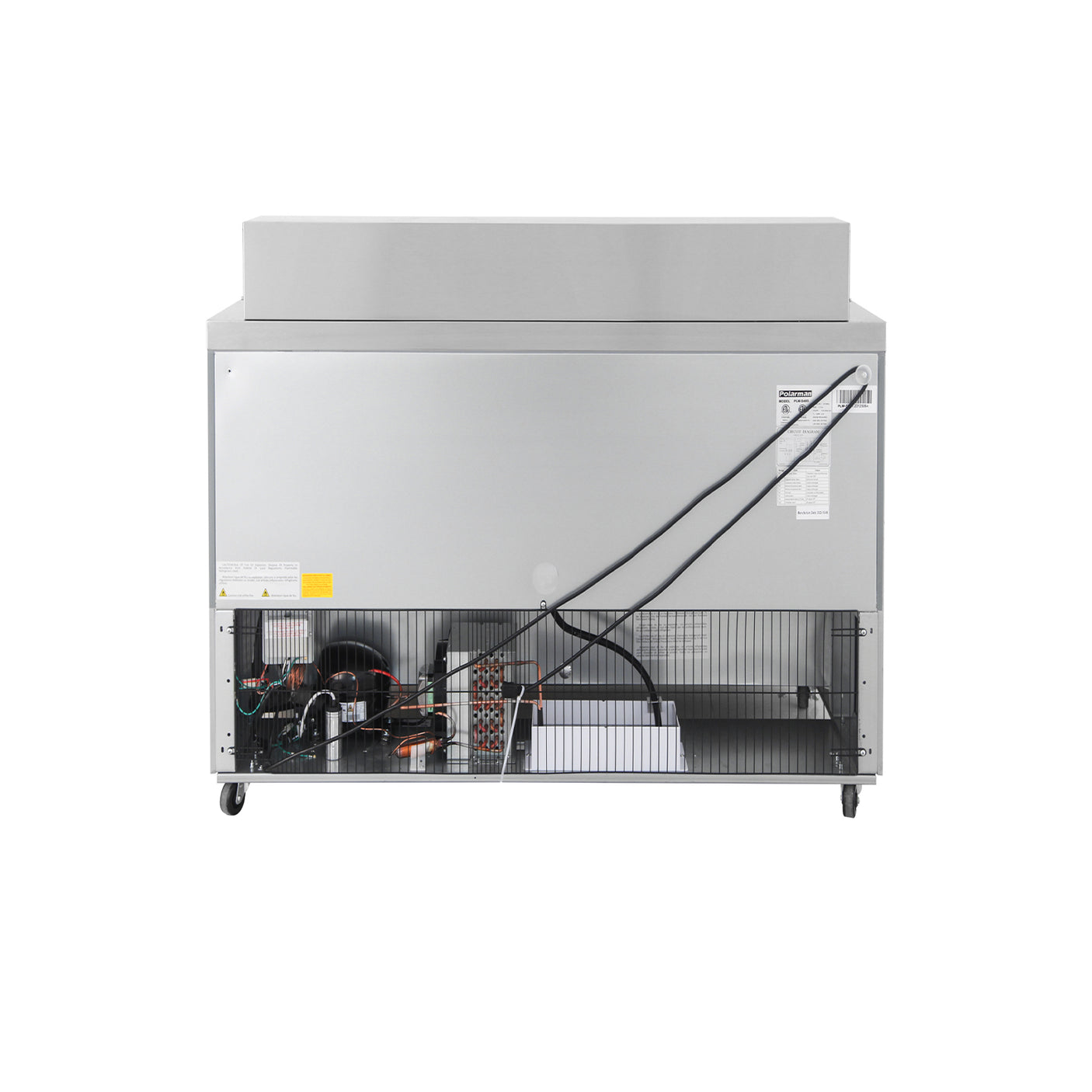 Polarman PLM-S48S 48 1/4" Stainless Steel Sandwich Prep Table with Two Solid Full Doors, (12) 1/6 Size Pans