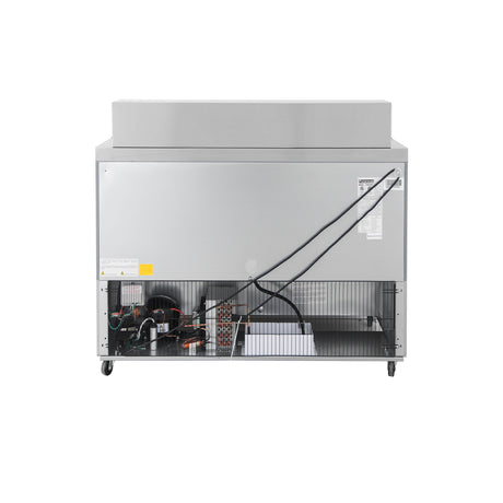 Polarman PLM-S48S 48 1/4" Stainless Steel Sandwich Prep Table with Two Solid Full Doors, (12) 1/6 Size Pans