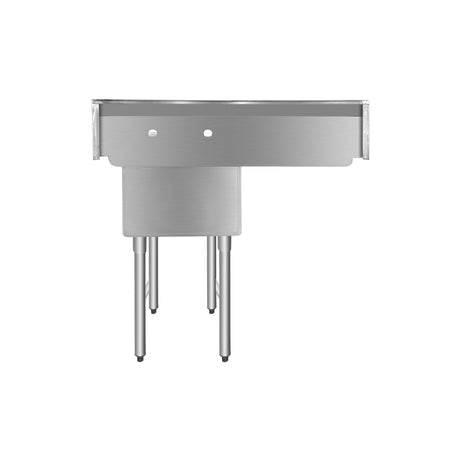 ChefAsst 40" CA-S1C181812-18L-316 16-Gauge Stainless Steel Single Compartment Commercial Sink with Stainless Steel Legs, and Left 18" Drainboard - 18" x 18" x 12" Bowl