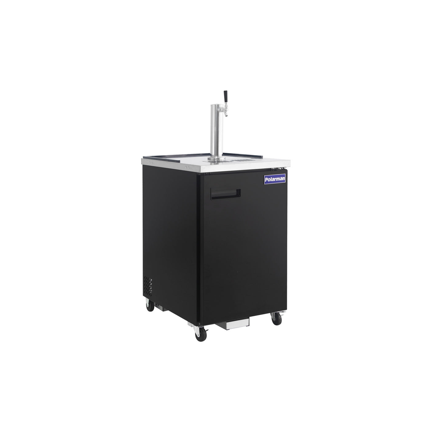 Polarman PLM-BCBD1 24 1/8" Single Tap Kegerator Beer Dispenser with 2 Solid Doors, 8.1 cu. ft.