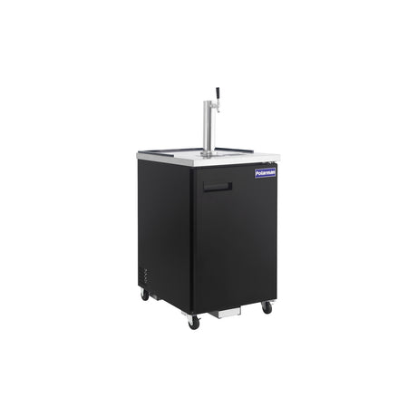 Polarman PLM-BCBD1 24 1/8" Single Tap Kegerator Beer Dispenser with 2 Solid Doors, 8.1 cu. ft.
