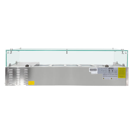 Polarman PLM-PDX-60G 59" Countertop Refrigerated Topping Rail with Sneeze Guard