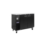 Polarman PLM-BC2-24 49" Black Solid Door Back Bar Refrigerator with LED Lighting