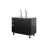 Polarman PLM-BCBD2-2 49 1/8" Dual Single-Tap Kegerator Beer Dispenser with 2 Solid Doors, 12.5 cu. ft.