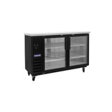 Polarman PLM-BC3-24G 61" Black Glass Door Back Bar Refrigerator with LED Lighting