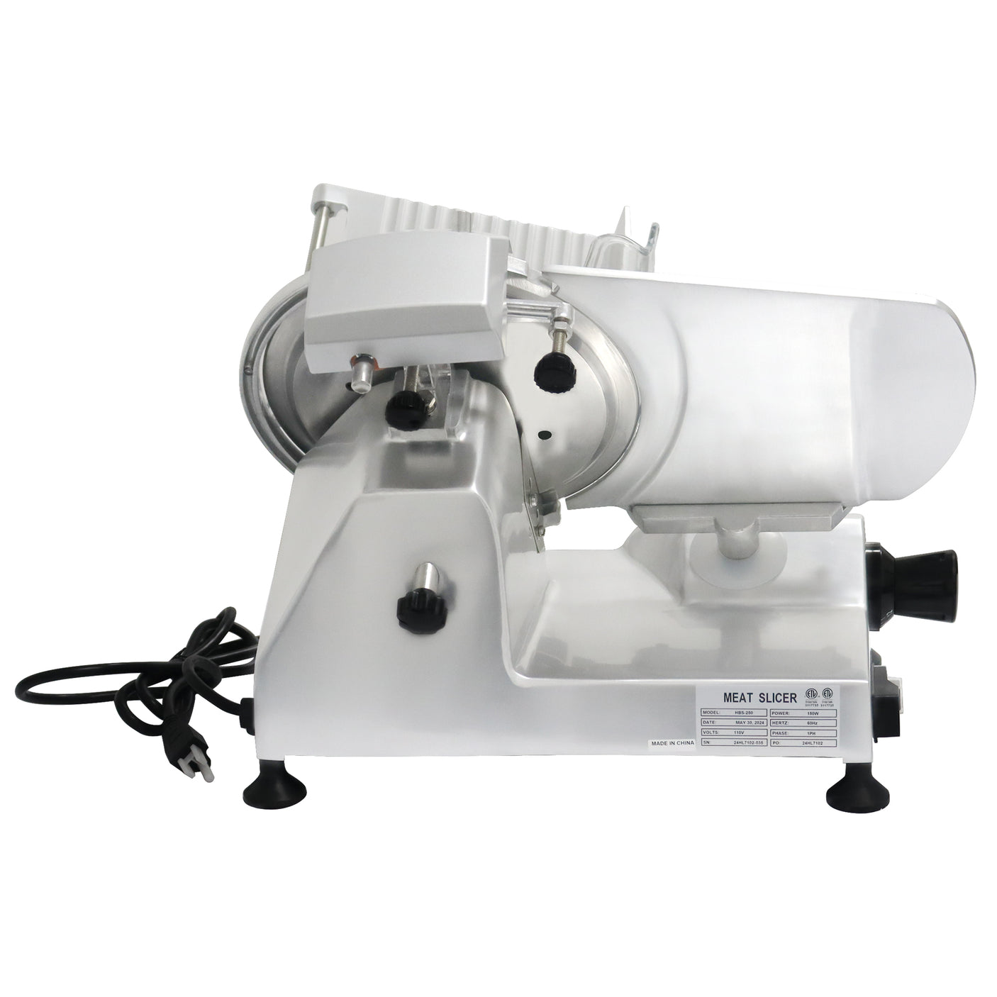 ChefAsst HBS-250 Heavy-Duty Meat Slicer with 10" Stainless Steel Blade - 110V
