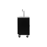 Polarman PLM-BCBD2-1 49 1/8" Double Tap Kegerator Beer Dispenser with 2 Solid Doors, 12.5 cu. ft.