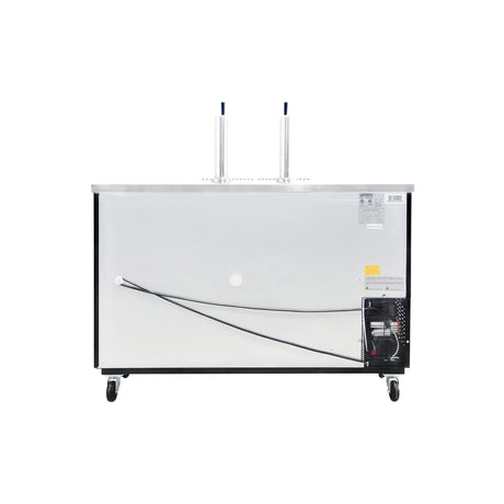 Polarman PLM-BCBD3-2 61 1/16" Dual Single-Tap Kegerator Beer Dispenser with 2 Solid Doors, 16.6 cu. ft.