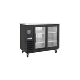 Polarman PLM-BC2-24SD 49" Black Glass Door Back Bar Refrigerator with LED Lighting