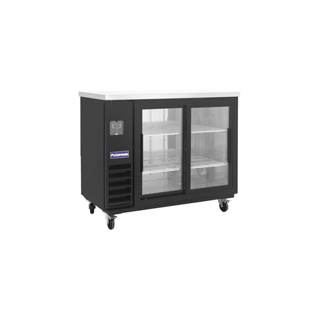 Polarman PLM-BC2-24SD 49" Black Glass Door Back Bar Refrigerator with LED Lighting