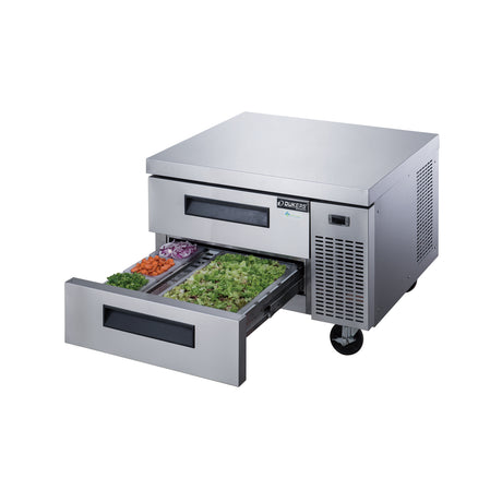 Dukers DCB36-D2 36" Refrigerated Chef Base with 2 Drawers, All Stainless Steel