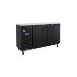 Polarman PLM-BC-3 69" Black Solid Door Back Bar Refrigerator with LED Lighting
