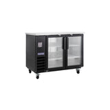 Polarman PLM-BC2-24G 49" Black Glass Door Back Bar Refrigerator with LED Lighting