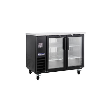 Polarman PLM-BC2-24G 49" Black Glass Door Back Bar Refrigerator with LED Lighting