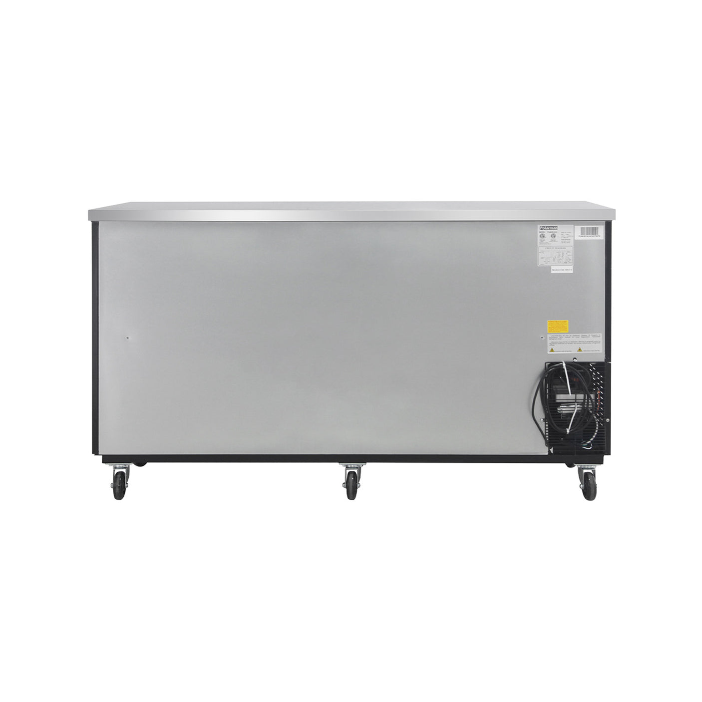 Polarman PLM-BC4-24 73" Black Solid Door Back Bar Refrigerator with LED Lighting