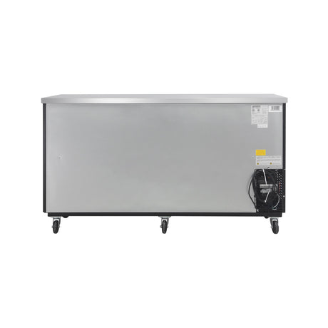 Polarman PLM-BC4-24 73" Black Solid Door Back Bar Refrigerator with LED Lighting