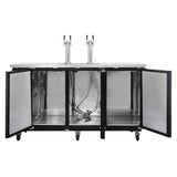 Polarman PLM-BCBD4-2 73 1/16" Dual Double-Tap Kegerator Beer Dispenser with 3 Solid Doors, 20.8 cu. ft.