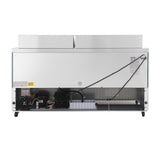 Polarman PLM-S72KS 71 3/4" Stainless Steel Mega Top Sandwich Prep Table with Three Solid Full Doors, (27) 1/6 Size Pans