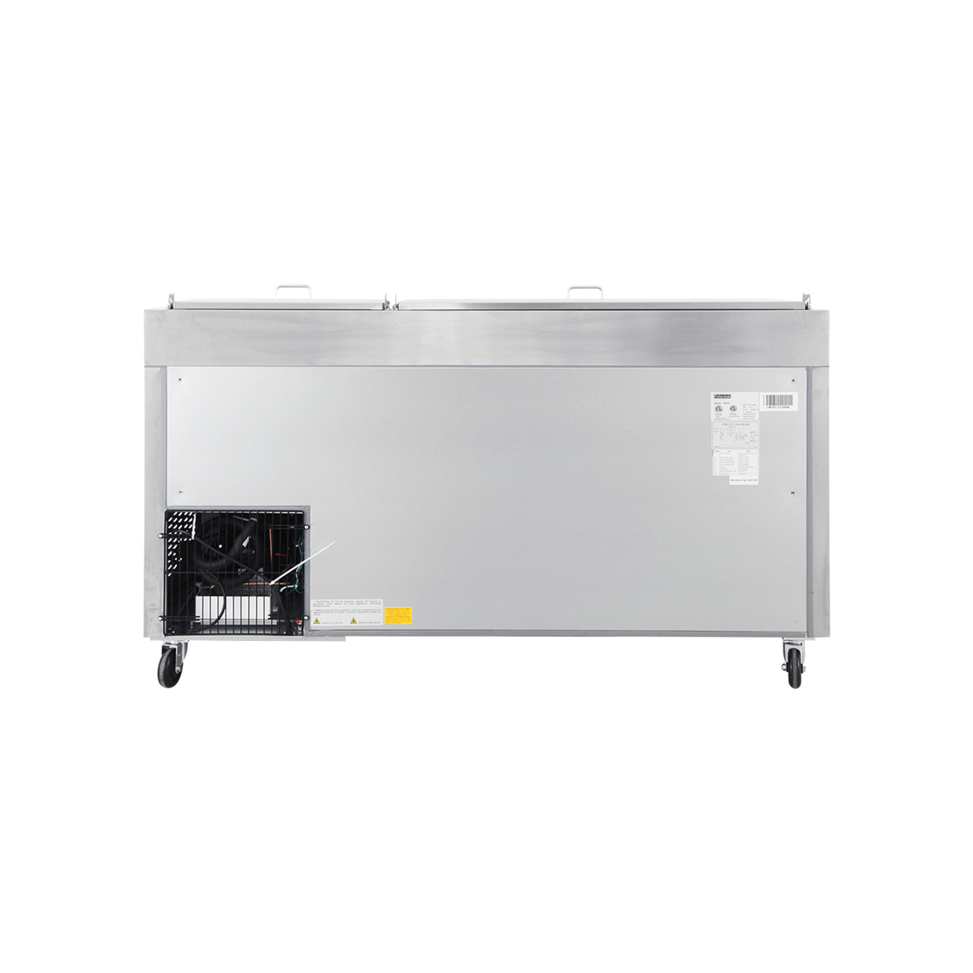 Polarman PLM-P67S 70 3/4" Refrigerated Pizza Prep Table with Two Solid Full Doors, (9) 1/3 Size Pans