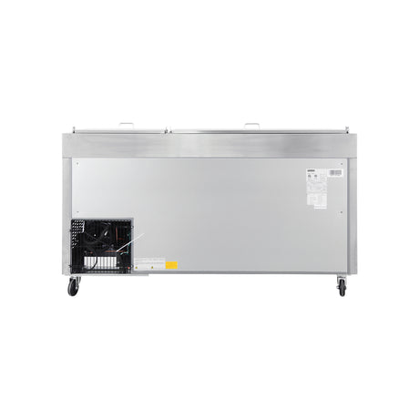 Polarman PLM-P67S 70 3/4" Refrigerated Pizza Prep Table with Two Solid Full Doors, (9) 1/3 Size Pans