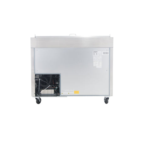 Polarman PLM-P44S 47 3/8" Refrigerated Pizza Prep Table with One Solid Full Door, (6) 1/3 Size Pans
