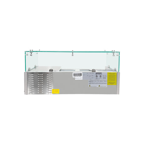 Polarman PLM-PDX-40G 40" Countertop Refrigerated Topping Rail with Sneeze Guard