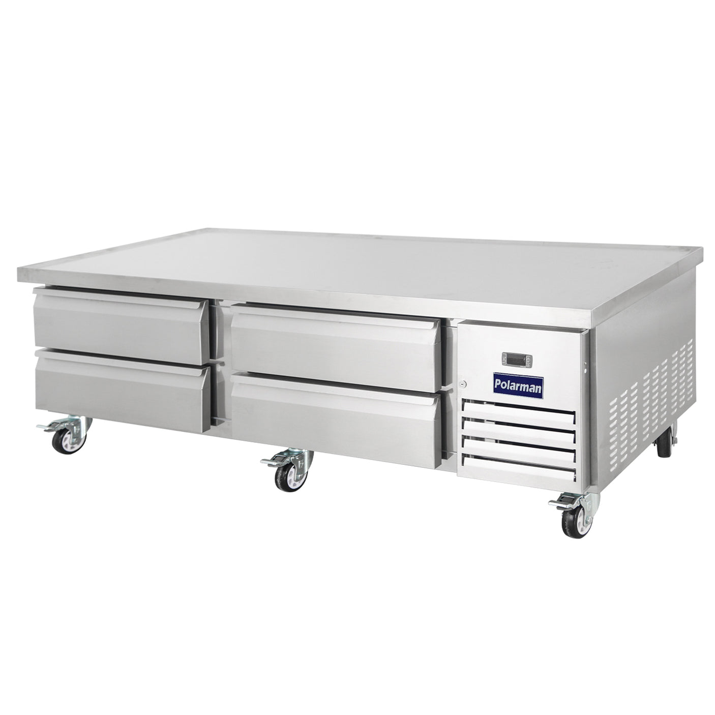 Polarman PLM-CBR72 74" Refrigerated Chef Base, 4 Drawers, 10.8 cu ft, Stainless Steel