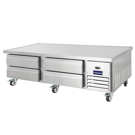 Polarman PLM-CBR72 74" Refrigerated Chef Base, 4 Drawers, 10.8 cu ft, Stainless Steel
