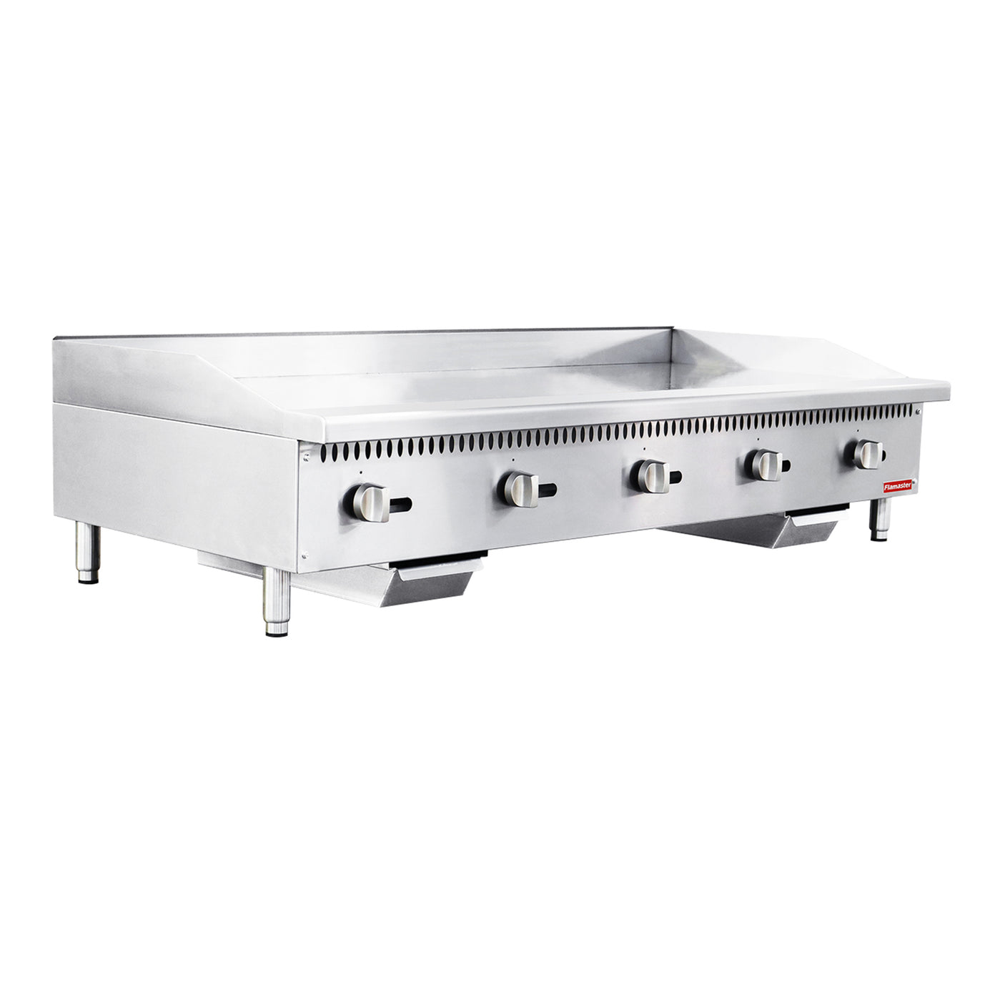 Flamaster FLM-G60-M 60" Countertop Griddle with Manual Control, NG/LPG, 150,000 BTU, 5 Burners